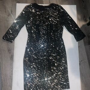 Julia Jordan Black Sequin Cocktail mini Dress Size 8